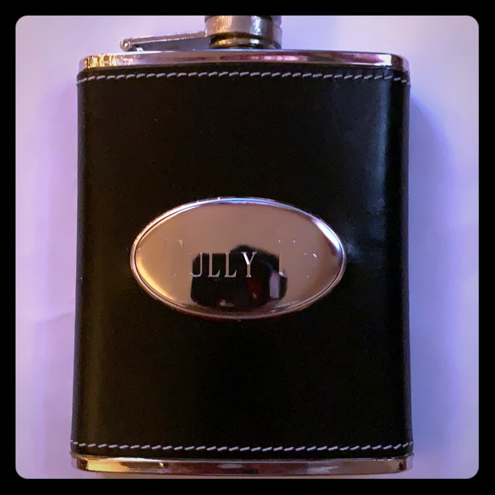Leather and chrome flask